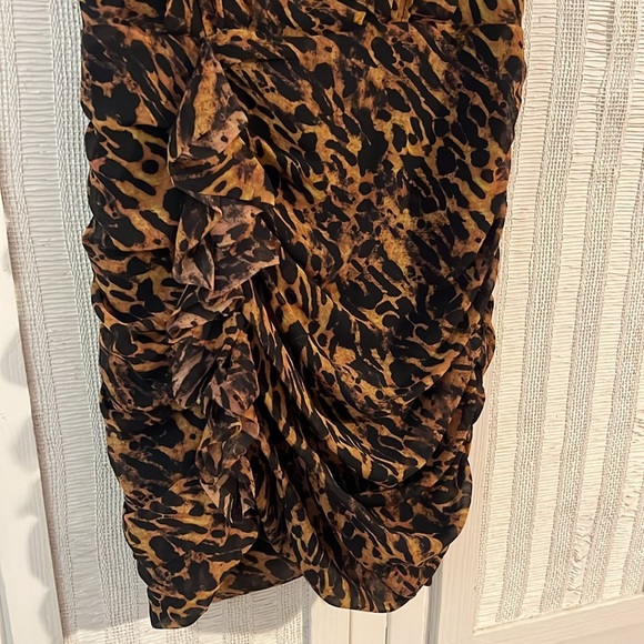 All Saints Hali Ambient Dress cheetah print size 2 - Picture 4 of 9